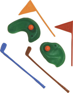 Oasis Supply 6-Piece Golf Green with Clubs and Flag Cake Set - Choose 3 or 36 Sets