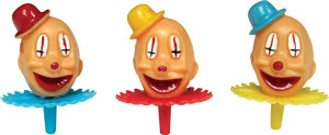 Clown Head Picks -3"- Plastic - 12, 36, or 72 count
