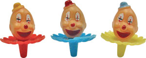 Clown Head Picks -2"- Plastic - 12, 72, or 144 count