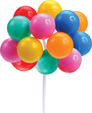 Medium Primary Balloon Clusters 7" Long *Available in 4, 12 and 36 counts*