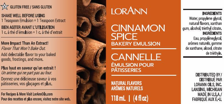 LorAnn Oils Cinnamon Spice Bakery Emulsion, 4 fl. oz