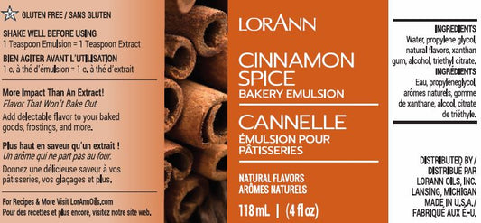 LorAnn Oils Cinnamon Spice Bakery Emulsion, 4 fl. oz