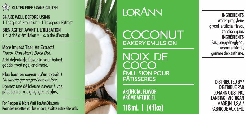LorAnn Oils Coconut Bakery Emulsion, 4 fl. oz