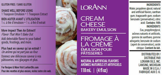 LorAnn Oils Cream Cheese Bakery Emulsion, 4 fl. oz