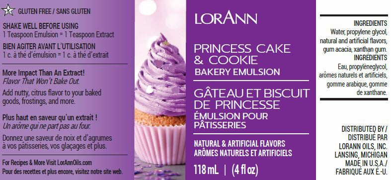 LorAnn Oils Princess Cake and Cookie Bakery Emulsion, 4 fl. oz