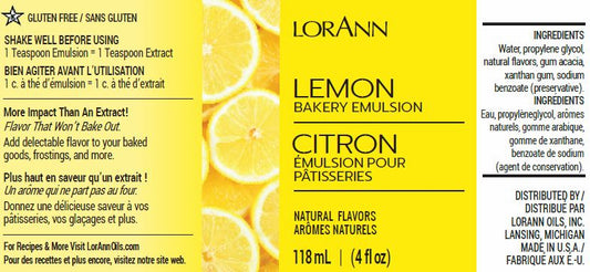 LorAnn Oils Natural Lemon Bakery Emulsion, 4 fl. oz