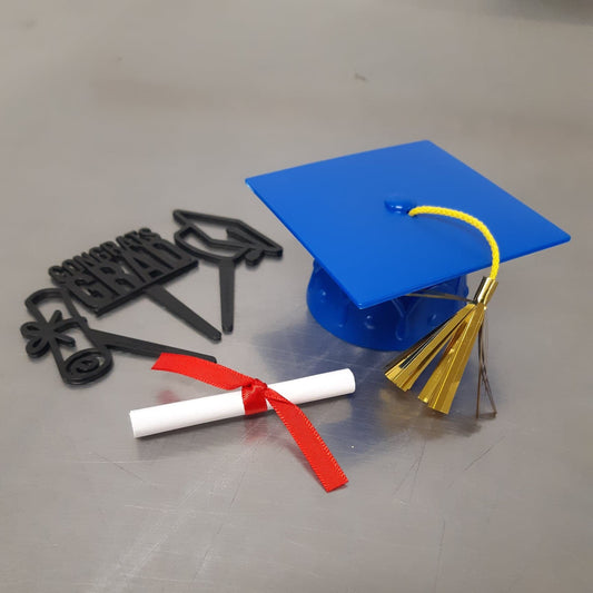 Graduation Cake Topper Set (Various Colors Available)