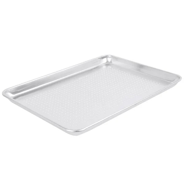 Perforated Sheet Pans, 19 Gauge Wire in Rim Aluminum Bun Pan / Sheet Cake Pans, Full and Half Sizes