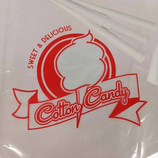 Oasis Supply, Heavy Duty Plastic Printed Cotton Candy Bags,100 count