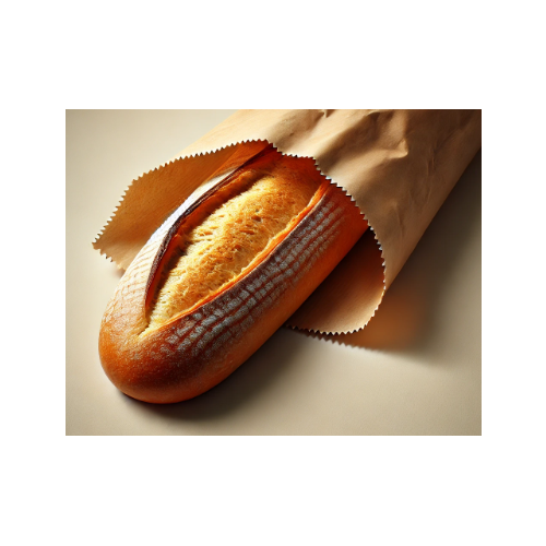 Paper Bread Bags with Front Window, 3.5" x 2" x 24'', 25 ct