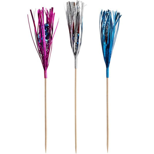 Oasis Supply, USA Cake Decorating Bundle - Includes 24 Sparkler Food Pick, 12 USA! Food Flag Picks, & 4oz Edible Red, White, & Blue Sprinkle