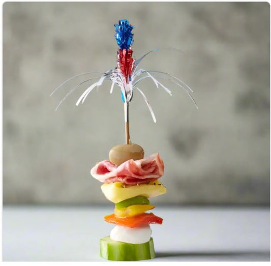 Oasis Supply, USA Cake Decorating Bundle - Includes 24 Sparkler Food Pick, 12 USA! Food Flag Picks, & 4oz Edible Red, White, & Blue Sprinkle