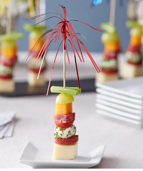 Oasis Supply, USA Cake Decorating Bundle - Includes 24 Firewwork Food Picks, 12 USA! Food Flag Picks, & 4oz Edible Red, White, & Blue Sprinkle