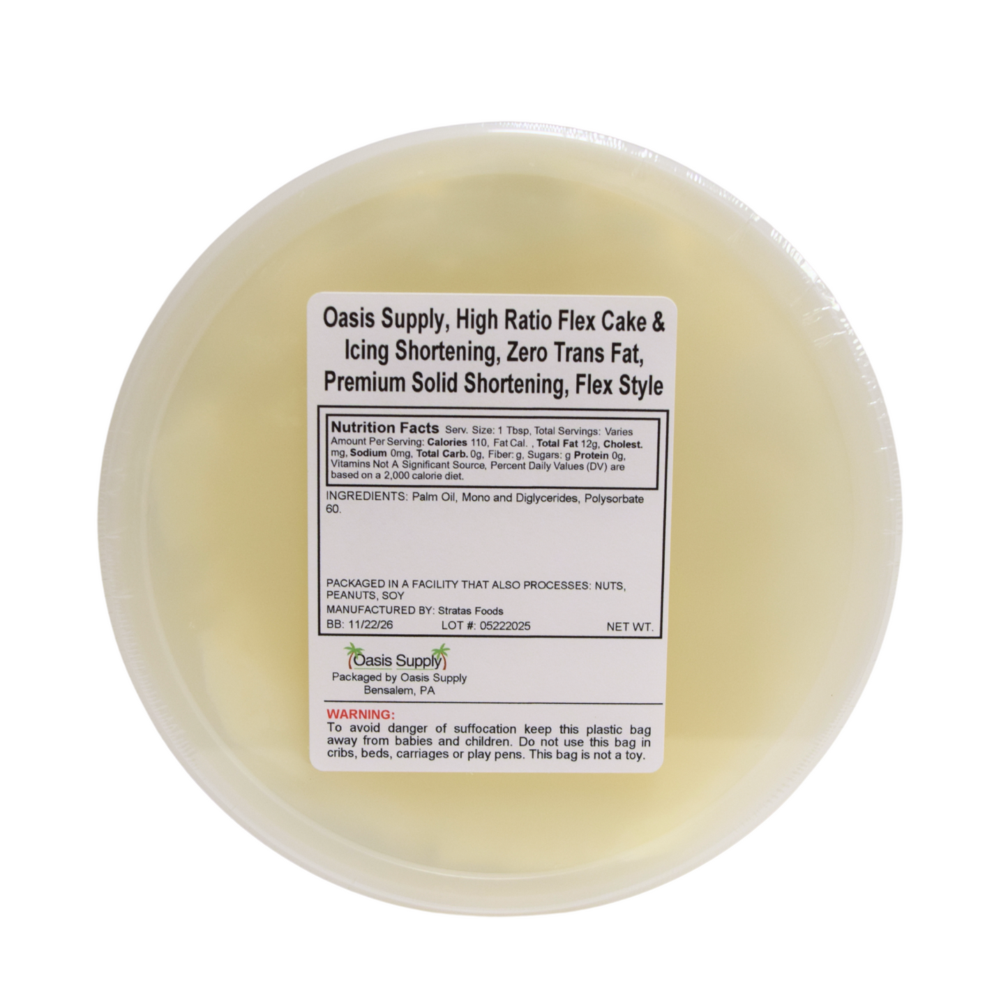 Stratas, Sweetex Finest High Ratio Flex Cake & Icing Shortening, From 2.5 to 50 lbs *****New Packaging!***