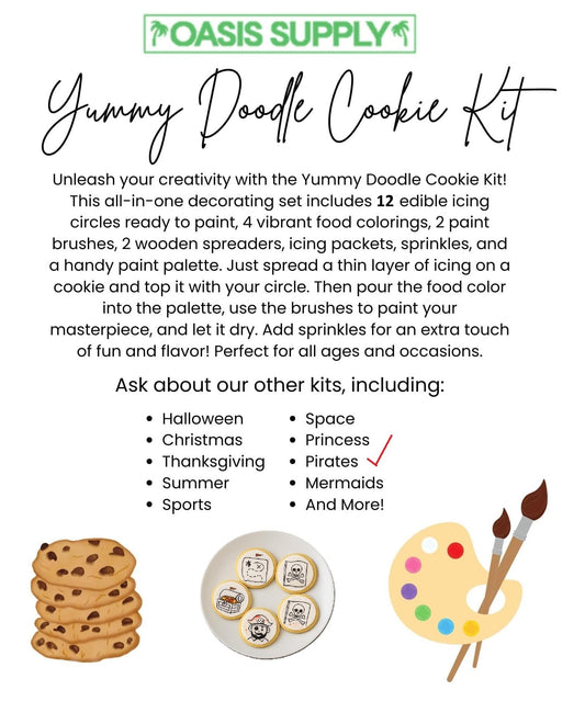 Yummy Doodle Kit Halloween Cookie Decorating Kit for Kids – 24 Edible Stencils, Gel Food Colors, Icing, Brushes, Sprinkles & Tools – DIY Paint Your Own Spooky Cookies – Fun Halloween Activity for Children