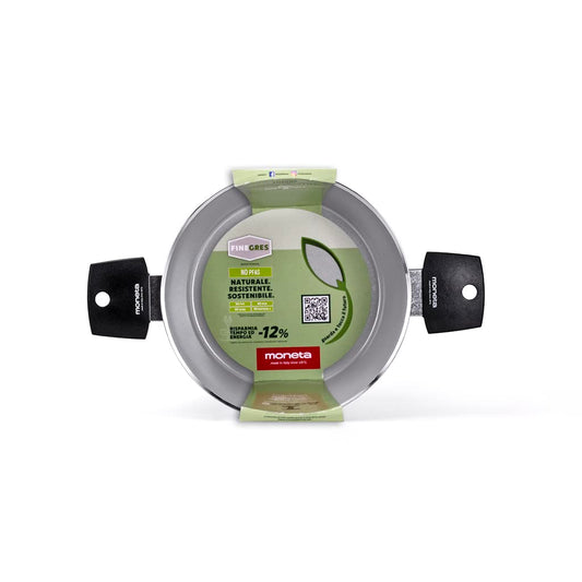 Moneta Futura Saucepan ?20 cm, Natural FineGres Non-Stick Coating, Also Suitable for Induction Hobs, 100% Made in Italy