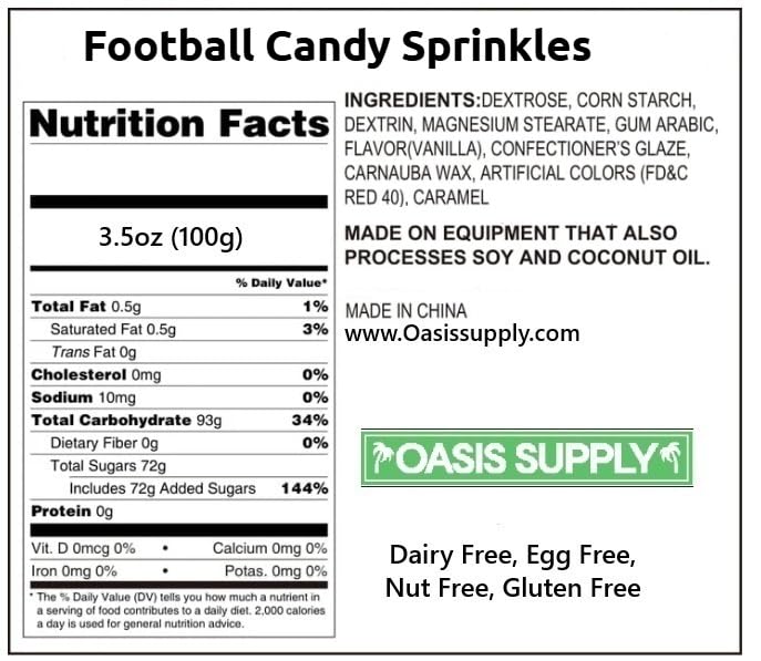 Oasis Supply Sports Ball Sprinkles, Football Shapes - 3 oz