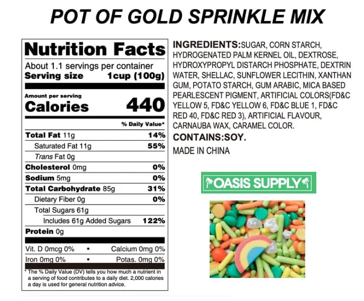 Oasis Supply, St. Patrick's Day - Pot Of Gold Sprinkle Mix - 3 oz