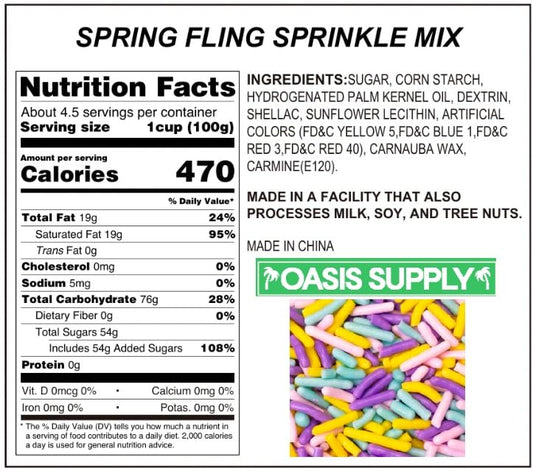 Oasis Supply Easter & Spring Sprinkle Mix Collection - Spring Fling Jimmies Mix - 3 oz