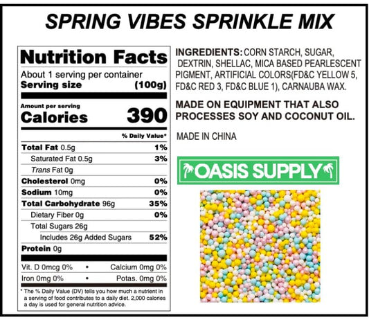 Oasis Supply Easter & Spring Sprinkle Mix Collection - Spring Vibes Nonpareils Mix - 3 oz