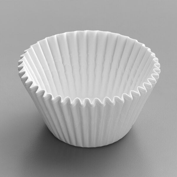 White Fluted Baking Cups - Jumbo Size, 2 1/4" x 1 7/8"