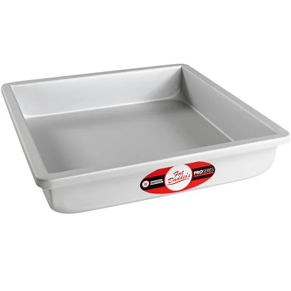 Fat Daddio's Square Aluminum Pans, 14/16-Gauge Hard Anodized Aluminum, Galvanized Steel, Choose from 30 Sizes