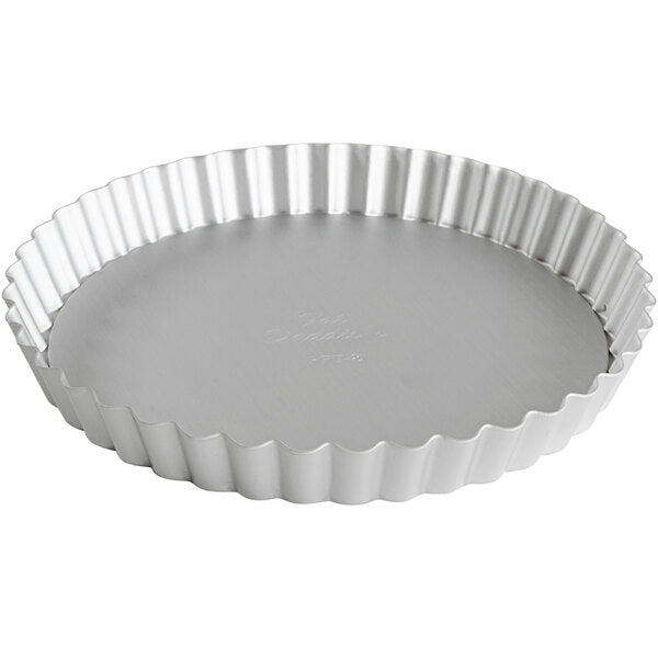 Fluted Tartlet / Quiche Pan with Removable Bottom, Round Anodized Aluminum, Choose from 8 Sizes