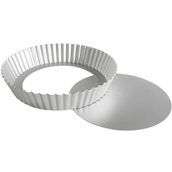 Fluted Tartlet / Quiche Pan with Removable Bottom, Round Anodized Aluminum, Choose from 8 Sizes