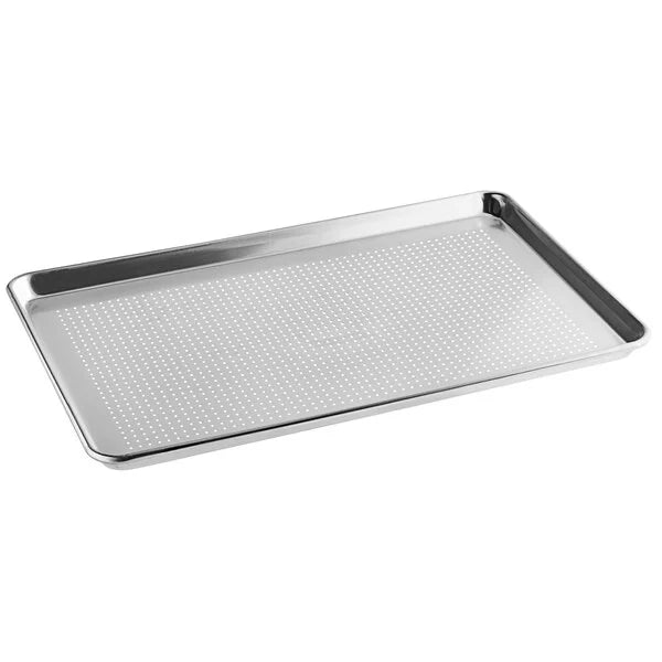 Perforated Sheet Pans, 19 Gauge Wire in Rim Aluminum Bun Pan / Sheet Cake Pans, Full and Half Sizes
