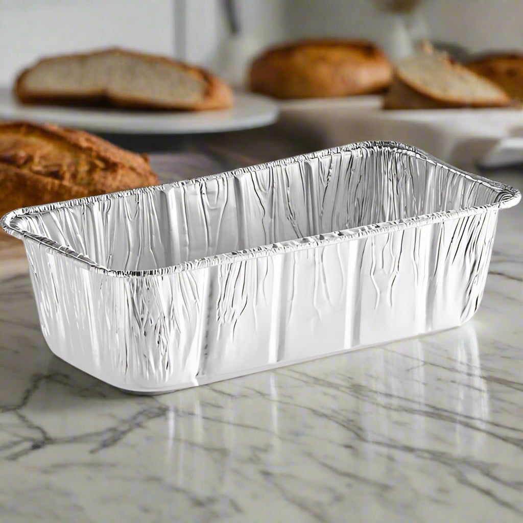 2 lb. Aluminum Foil Loaf Pan - 8 3/4" x 4 1/2" x 2.5"