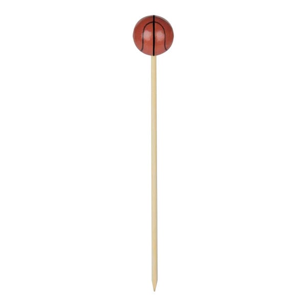 Basketball Bamboo Food / Cocktail Picks, 4 3/4" - 100 or 1000 count