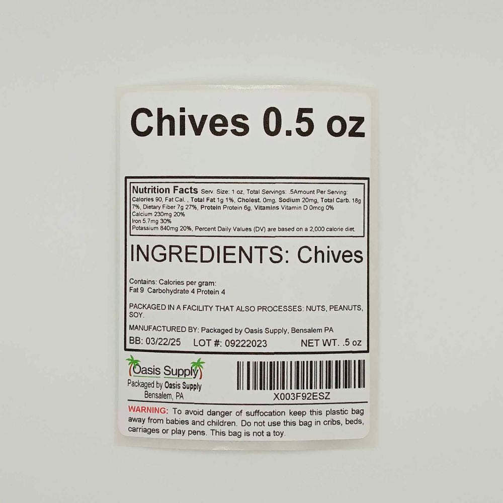 Dried Chives (0.5oz) French Spices and Seasonings Jar with Lid – Gluten-Free Chives Dried for Soups, Stews, Dips & More