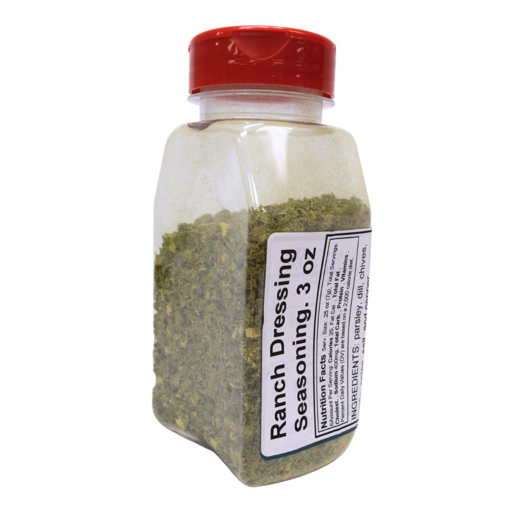 Ranch Dressing & Seasoning Mix (3 oz)– Dried Leaves Jar w/ Shaker Lid – American Seasoning Ranch Herbs on Bread and More!