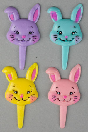Puffy Bunny Picks, Assortment -72 count, Size 2-1/2"