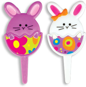 3D Hatching Bunnies Picks, Assortment -72 count, Size 2-1/2"