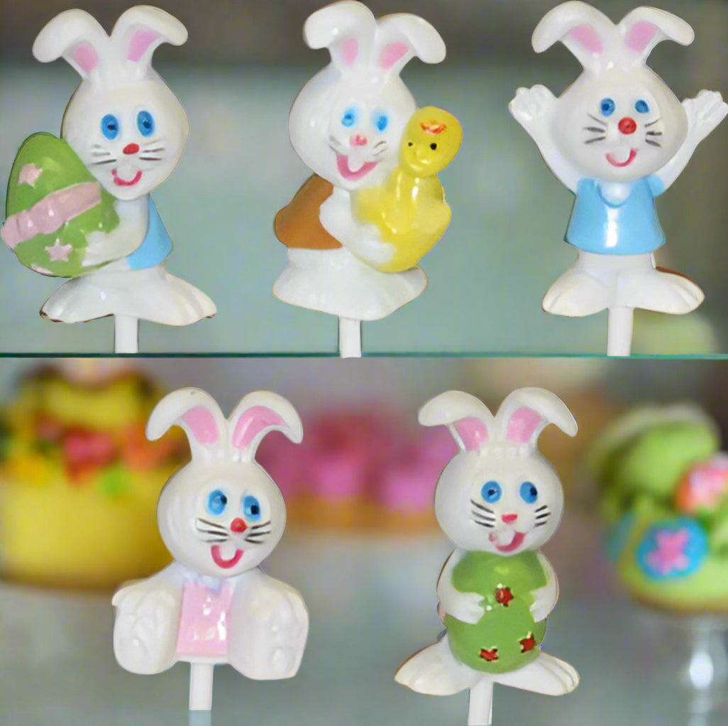 Easter Bunny 3D Happy Picks Assorted , 12 or 48 pcs