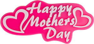 Happy Mother's Day Heart Plaque Cake Toppers, 3" - 12 or 72 pieces