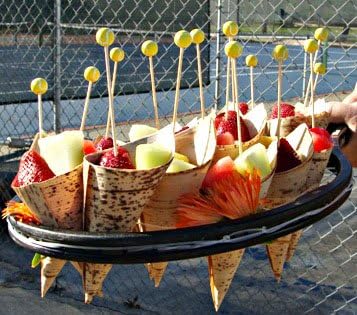 Tennis Ball Bamboo Food / Cocktail Picks, 4 3/4" - 100 or 1000 count