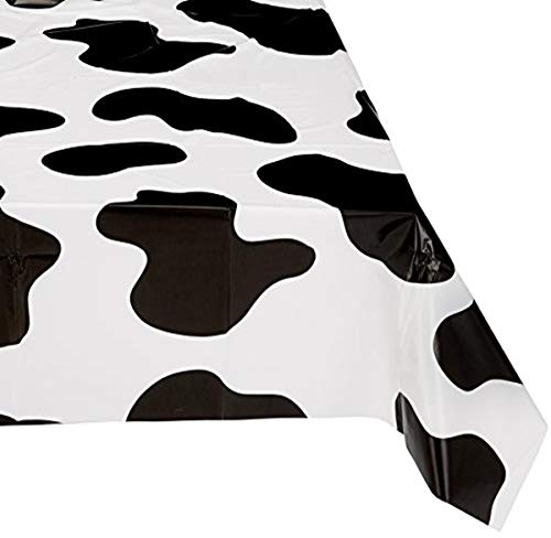 Cow Tablecloth, Plastic Tablecloth, 54 Inch x 72 Inch  One Per Order