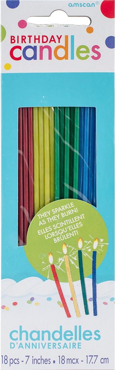 Rainbow Sparkling Birthday Cake Candles