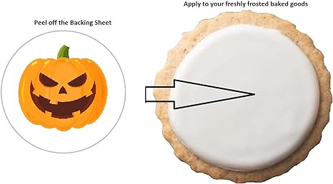 Edible Halloween Cupcake Toppers (12 Count) – Icing Circles Edible Cake Decorations for Baked Goods