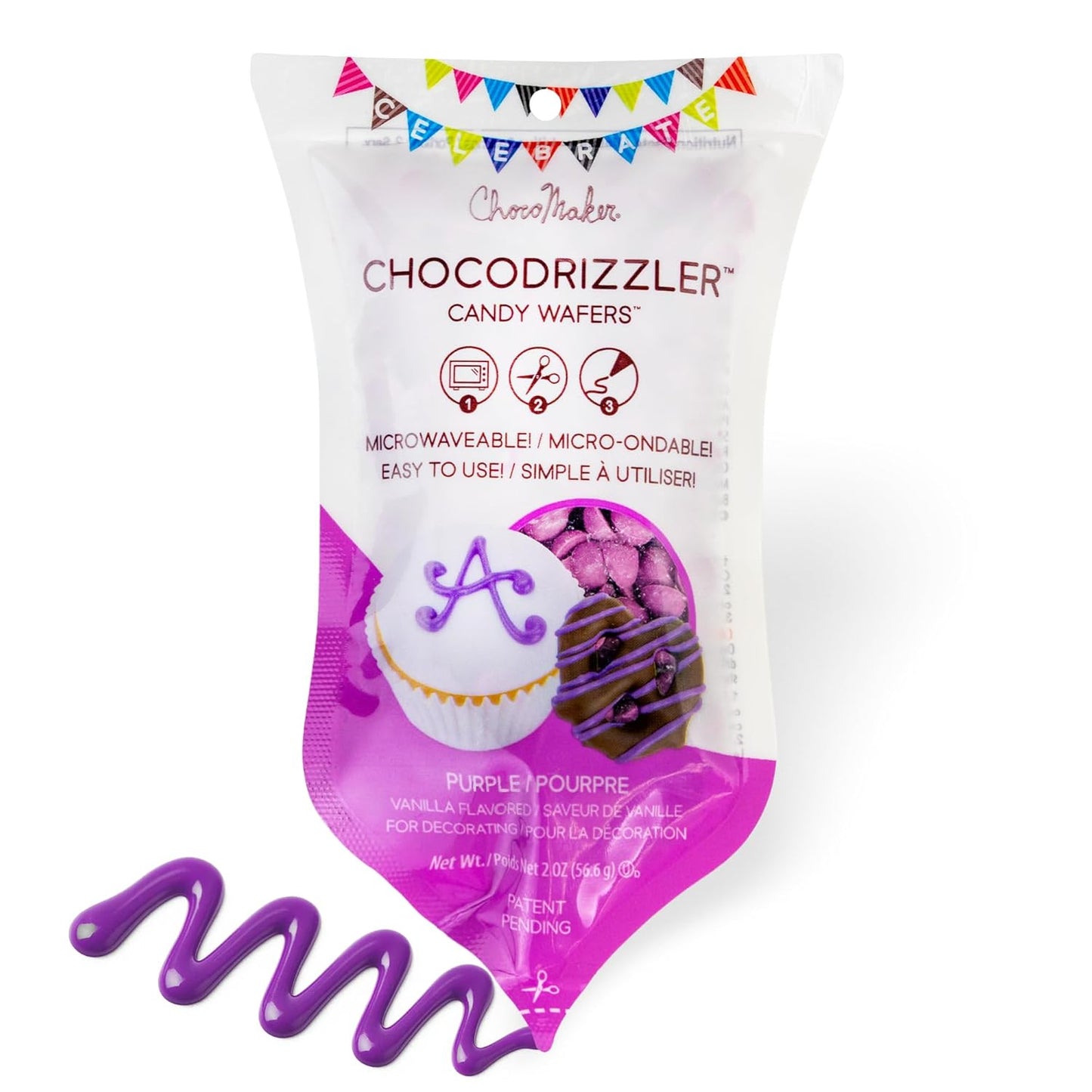 Chocolate Drizzler Candy Wafers Microwaveable Pouch 2 Oz pouch (Case of 12)