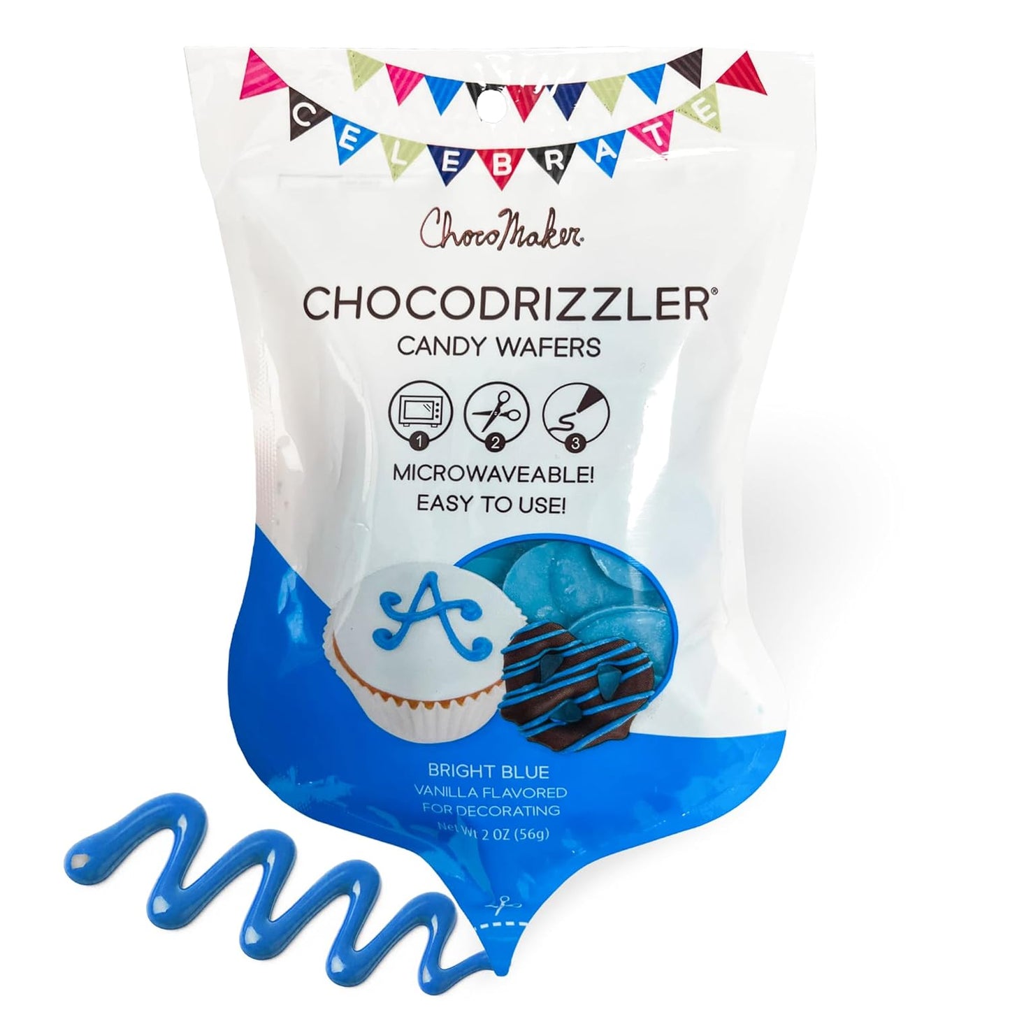 Chocolate Drizzler Candy Wafers Microwaveable Pouch 2 Oz pouch (Case of 12)
