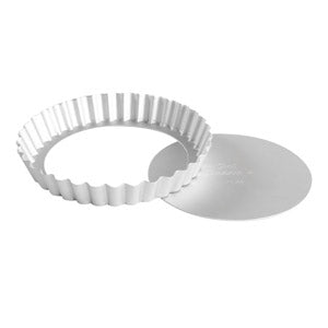 Fluted Tartlet / Quiche Pan with Removable Bottom, Round Anodized Aluminum, Choose from 8 Sizes
