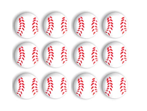 Fun Cupcake Topper (12 Piece) - Sugar Hand Painted Cake Decorating Baseball Toppers for Cakes, Cookies