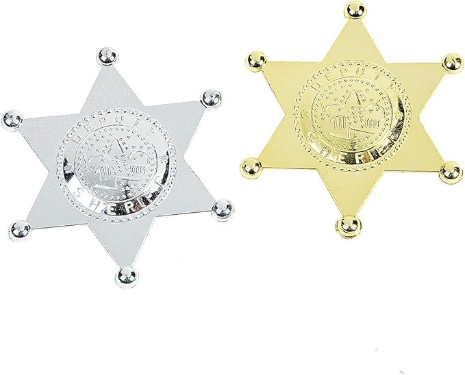 2.5" Plastic Sheriff Badge, 12/pk