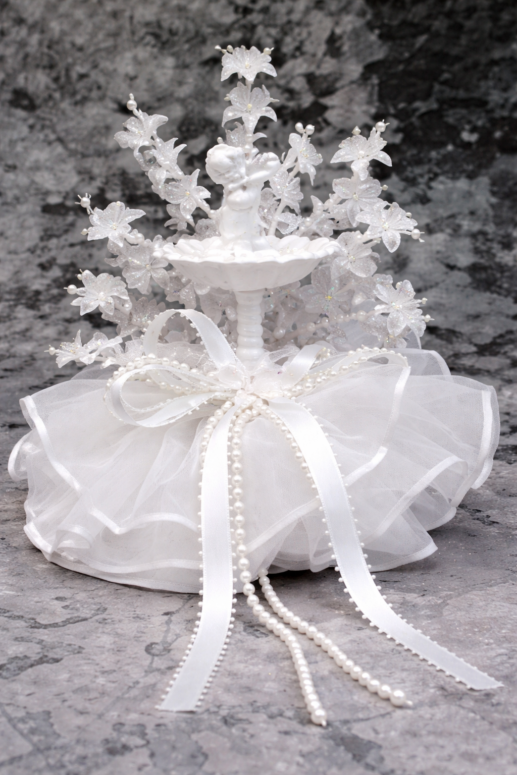 Cupid's Fountain Cake Topper D440, 7 1/2" High