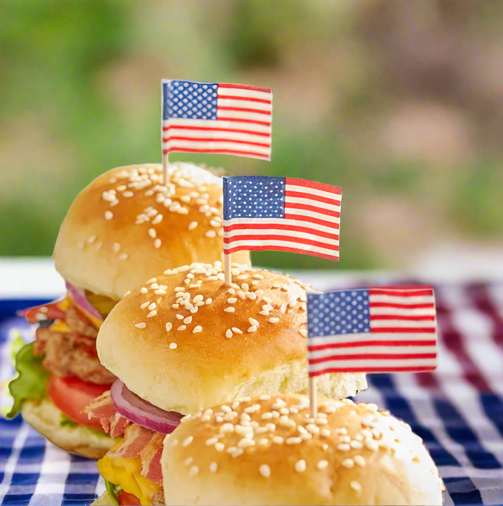 2 1/2" American Flag Toothpicks, 100 or 1000 count