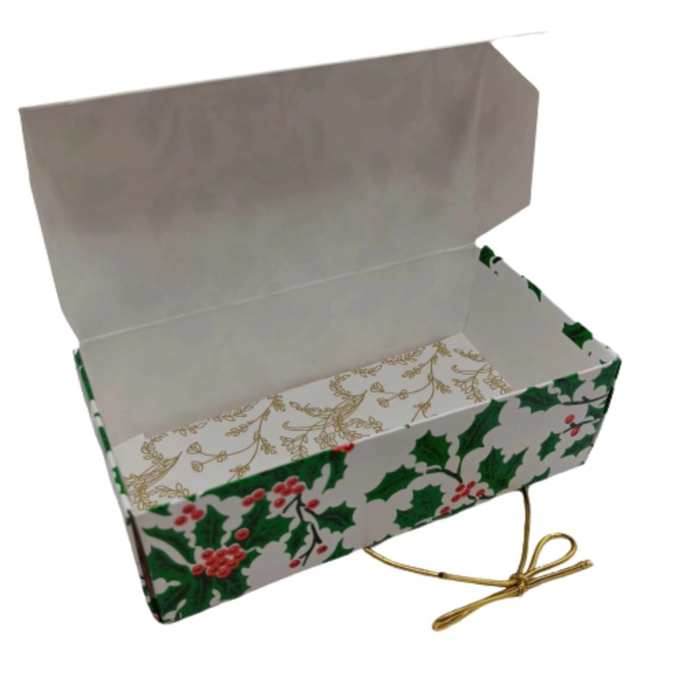 Holly 1/2 lb. Candy Boxes Kit - 12 boxes, 12 pads & 12 gold loop ribbons