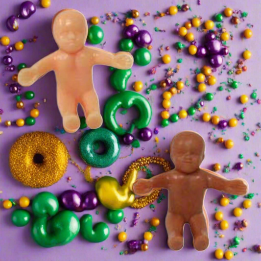 Mardi Gras King Cake Babies, 1-1/4", Choose Skin-tone and Count